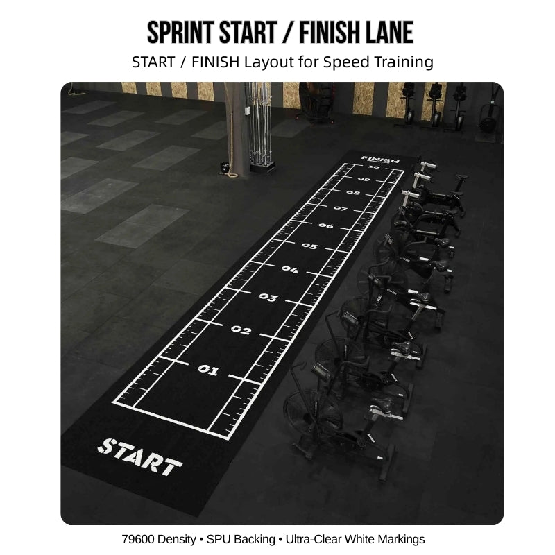 Sprint Lane Turf 2x10m Indoor Professional START FINISH Speed Training Track 79600 Density SPU Backing High Performance Gym Turf