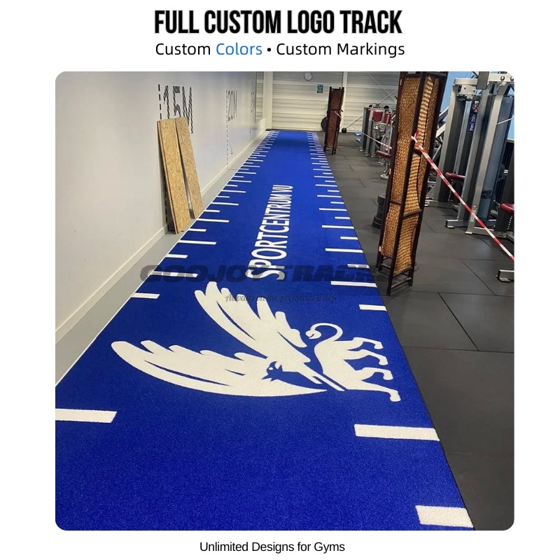 Custom Logo Indoor Sled Track Turf 2x10m High Density 79600 SPU Backing Heavy Duty Fire Resistant Gym Sled Push Lane