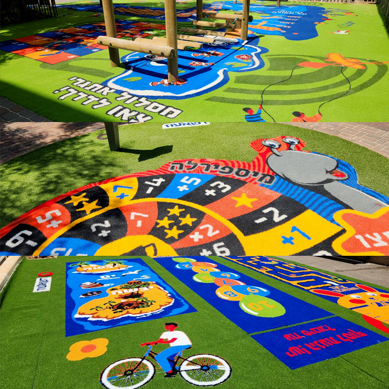 Customized Logo Artificial Grass Turf Carpet New Design 15mm Pile Height for Kids Outdoor & Indoor Playgrounds