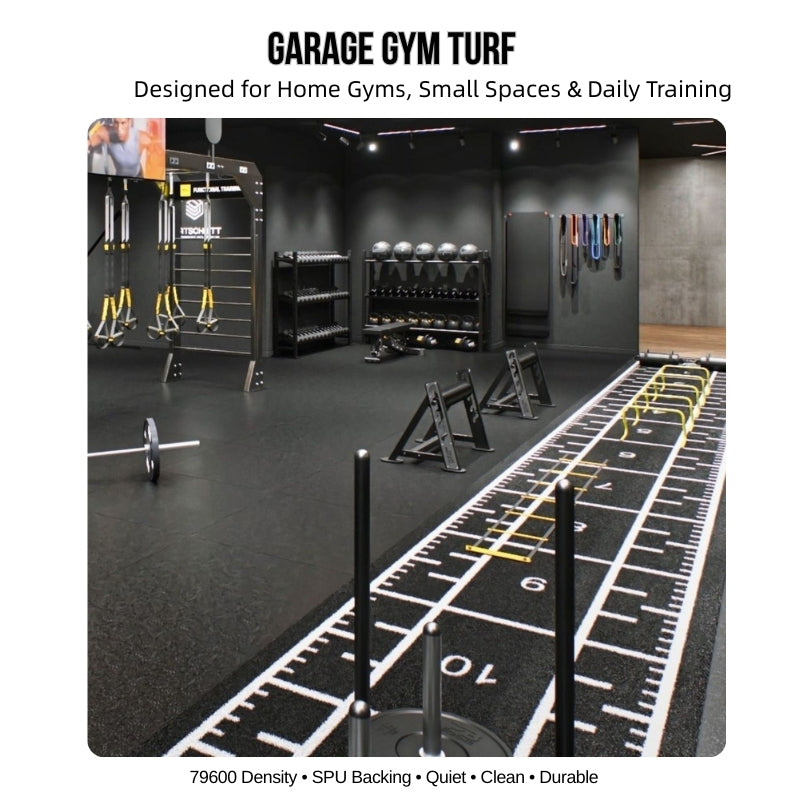 Garage Gym Turf 1x5m 15mm High Density 79600 SPU Backing Durable Indoor Fitness Turf Mat