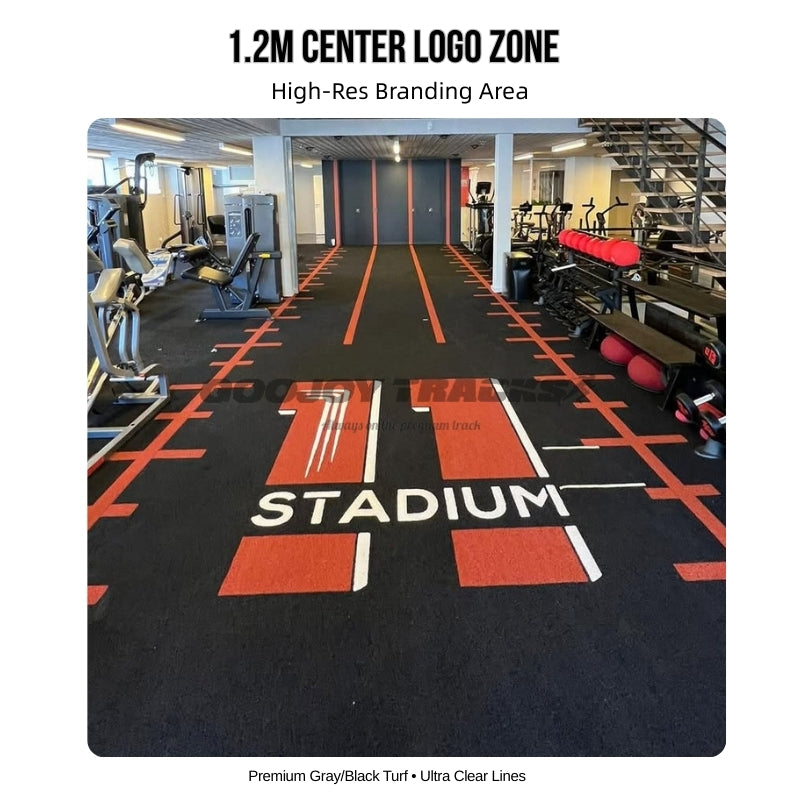 Custom Logo Indoor Sled Track Turf 2x10m High Density 79600 SPU Backing Heavy Duty Fire Resistant Gym Sled Push Lane