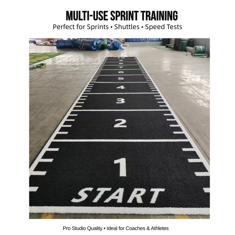 Sprint Lane Turf 2x10m Indoor Professional START FINISH Speed Training Track 79600 Density SPU Backing High Performance Gym Turf