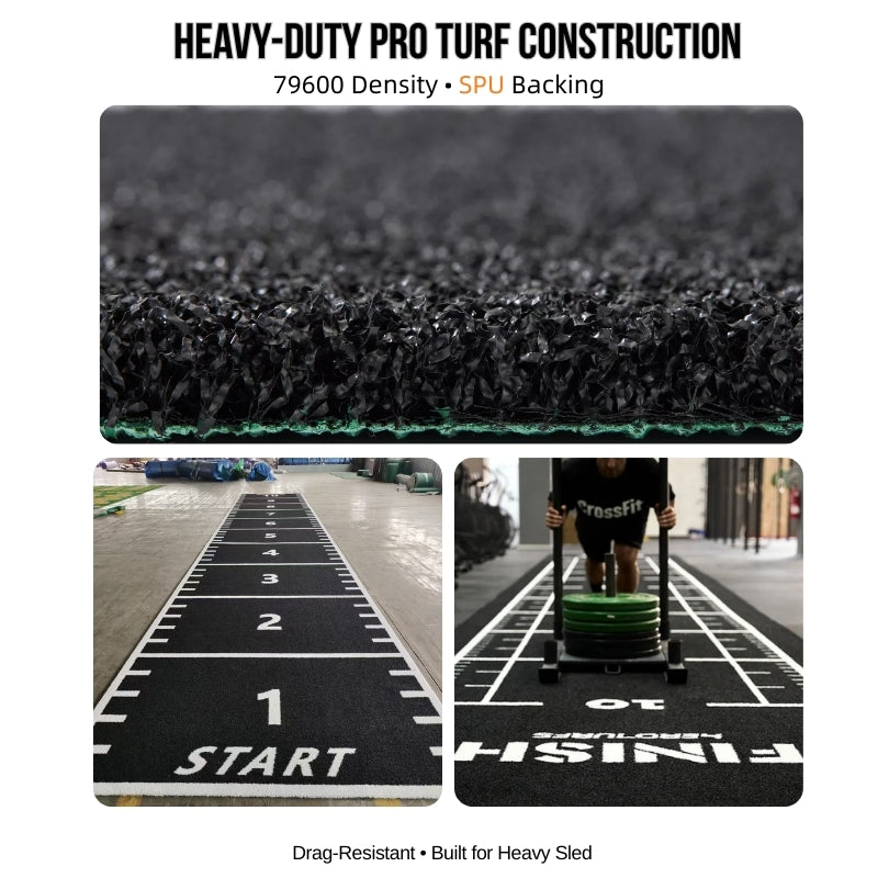 Sprint Lane Turf 2x10m Indoor Professional START FINISH Speed Training Track 79600 Density SPU Backing High Performance Gym Turf