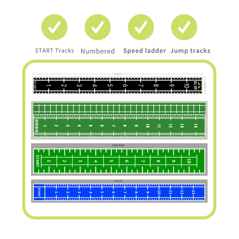 Sprint Lane Turf 2x10m Indoor Professional START FINISH Speed Training Track 79600 Density SPU Backing High Performance Gym Turf