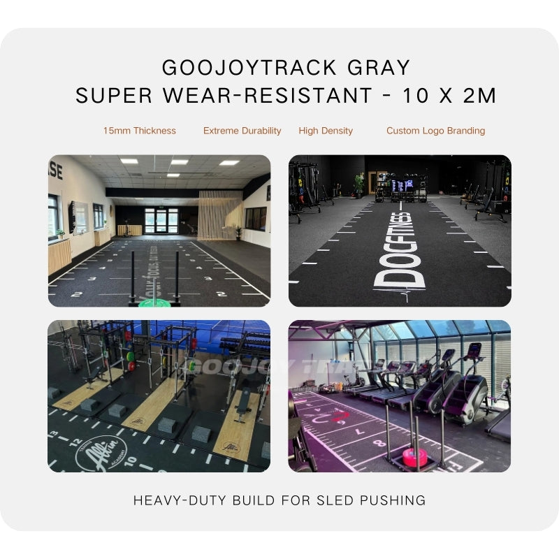 Premium Black Sled Track Turf Indoor 15mm 2x10m High Density 79600 SPU Backing Heavy Duty Push Lane Custom Logo Gym Turf