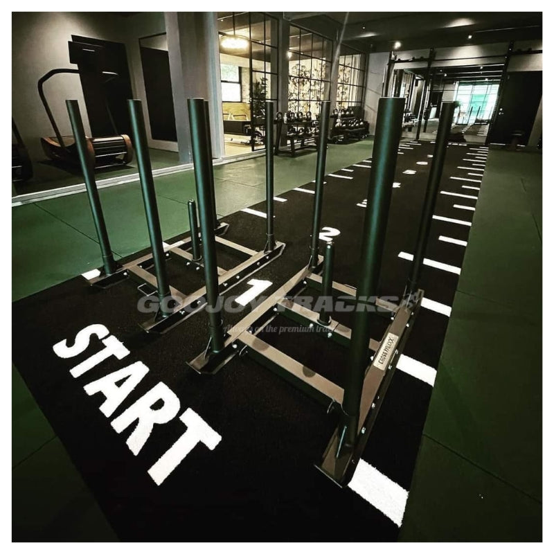 Black Sled Track 2x10m Heavy Duty Gym Turf Lane High Density SPU Backing for Sled Push Sprint Speed Lane Custom Logo Available