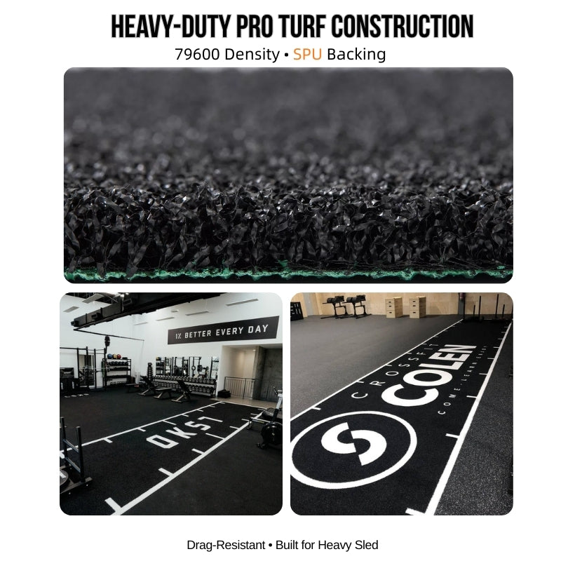 Custom Logo Indoor Sled Track Turf 2x10m High Density 79600 SPU Backing Heavy Duty Fire Resistant Gym Sled Push Lane