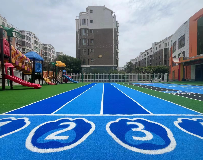 4 Color Fun Outdoor Artificial Grass Kindergarten Colorful Putting Green Rainbow Kid Synthetic Turf PP Running Track Playground