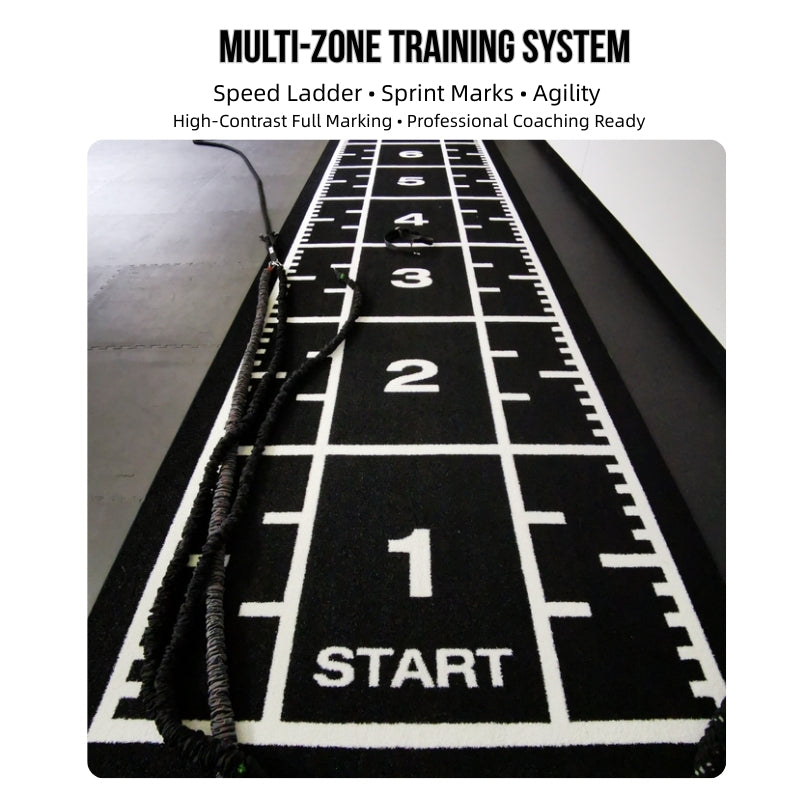 Functional Turf with Full Marking 2x10m Multi Zone Training Turf 79600 Density SPU Backing HIIT Speed Agility Conditioning Turf