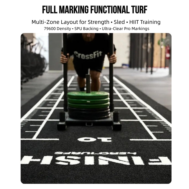 Functional Turf with Full Marking 2x10m Multi Zone Training Turf 79600 Density SPU Backing HIIT Speed Agility Conditioning Turf